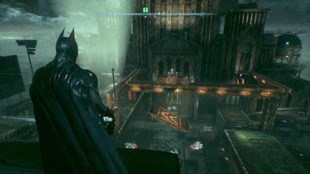 Batman überlegt, wie er seine Feinde ausschalten kann. (Screenshot: Golem.de)